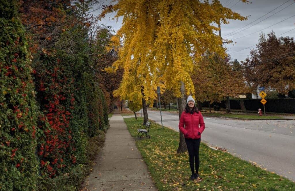 Thais Freitas at Queens Park in New Westminster BC in November 2020
