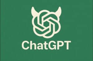 ChatGPT logo with cartoonish horns