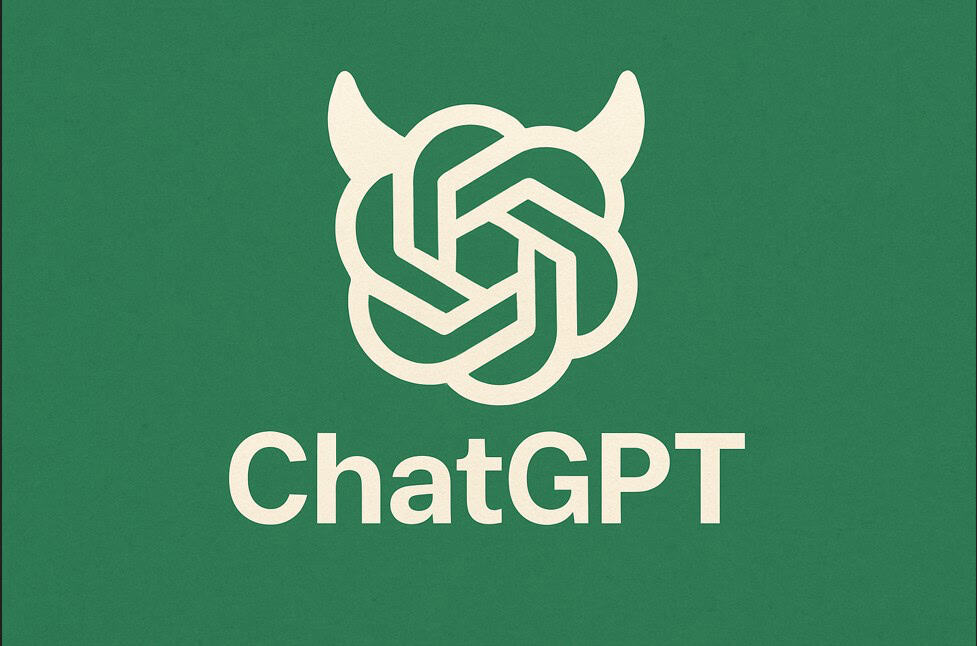 ChatGPT logo with cartoonish horns